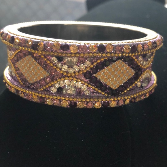 Jewelry - Purple and gold rhinestone cuff bracelet. EUC.